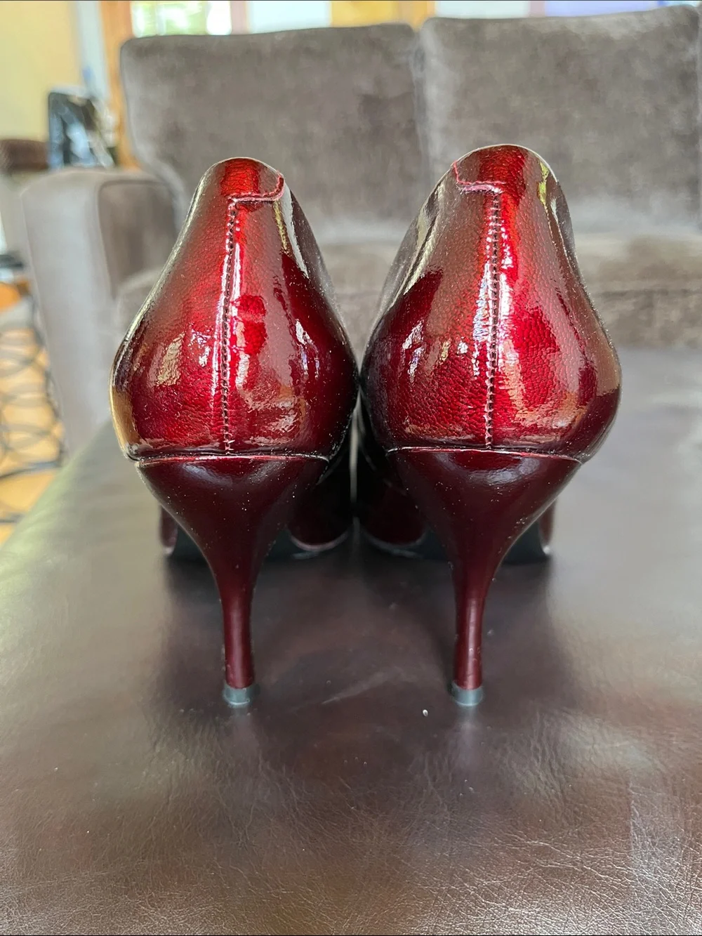 BCBG Red Peep Toe Heels 👠